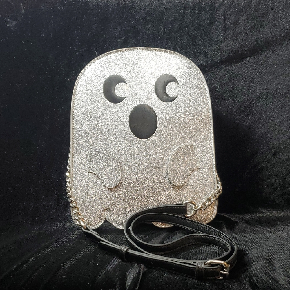 Silver Ghost Glitter Crossbody Bag Purse